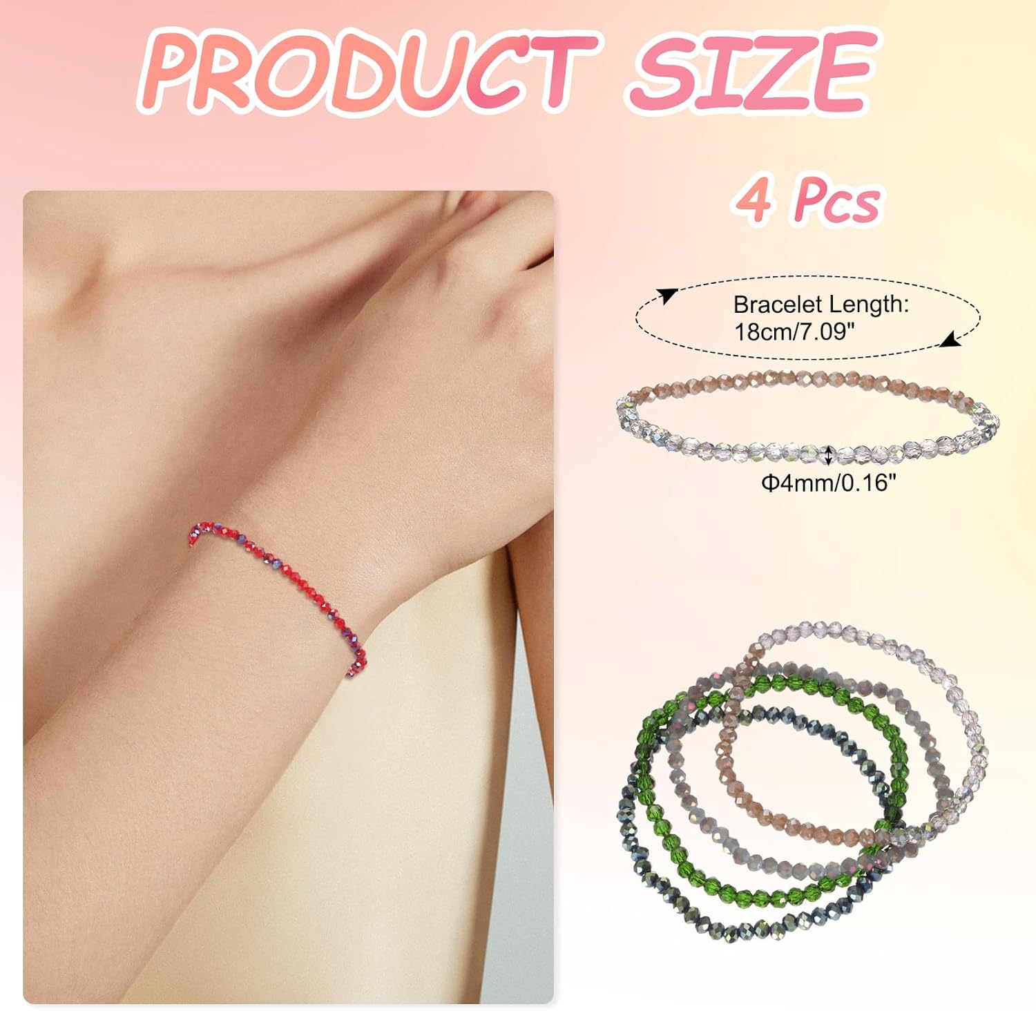 PATIKIL Bohemian Stackable Bead Bracelets Crystal Beads Bracelet