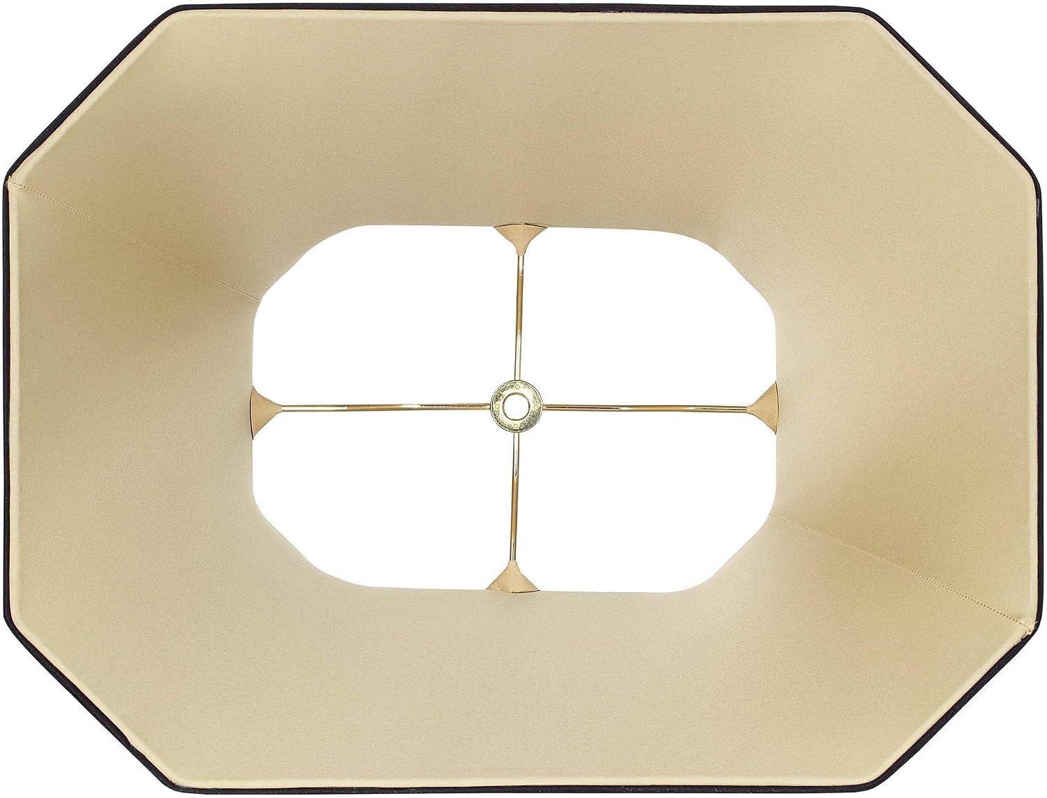 Black Oblong Cut Corner Large Lamp Shade 10" Wide x 7" Deep at Top and 16" Wide x 12" Deep at Bottom and 13" Slant x 12.5" H (Spider) Replacement with Harp and Finial - Springcrest