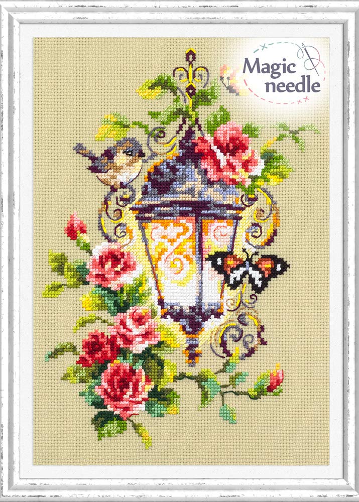 Kit Point De Croix Magic Needle Zweigart - Motif Monastère De Neige - Taille Finie 15 X 20 Cm - Inclut Tissu Aida 14 Et Fils Gamma - 7