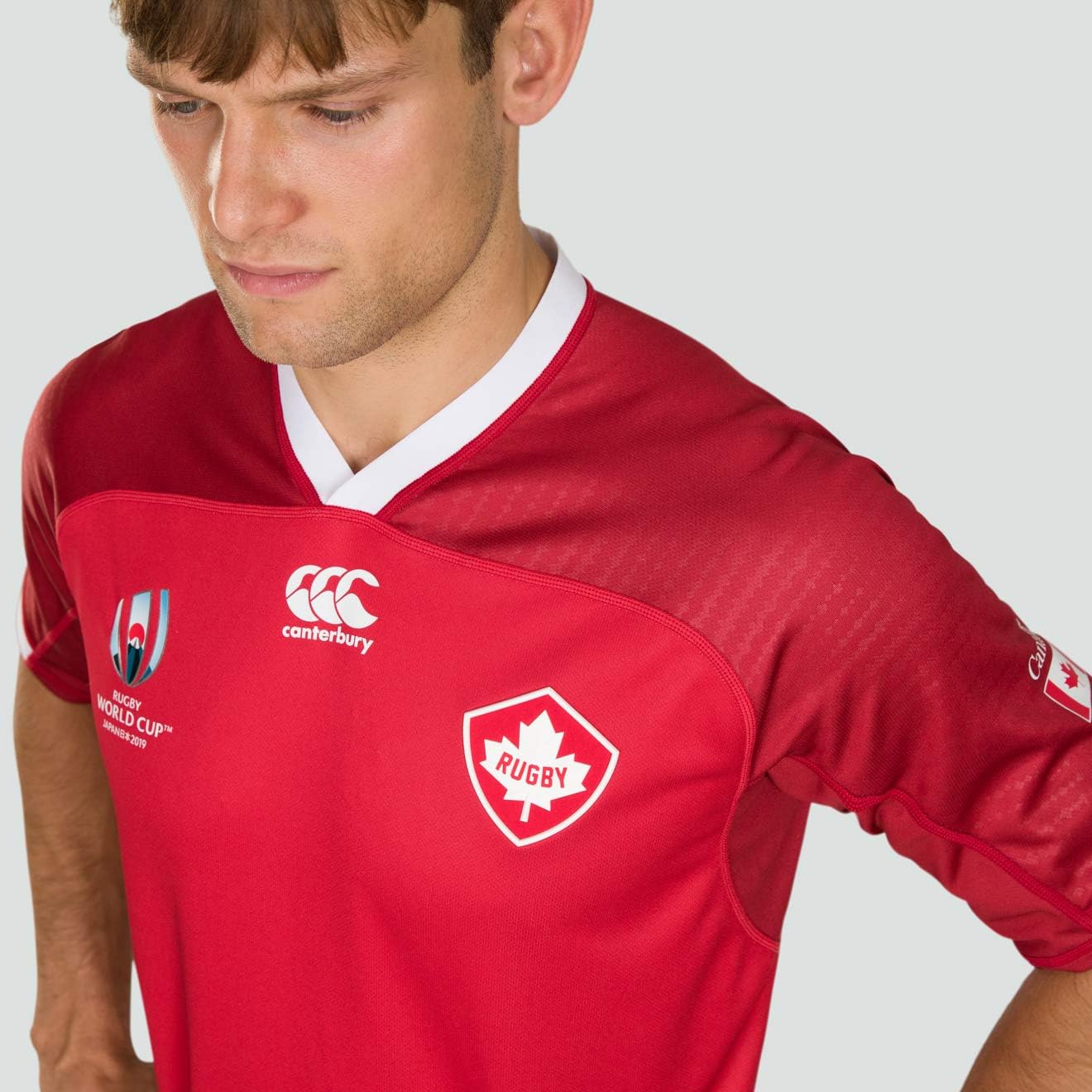 Canterbury Official Rugby World Cup 19 Canada Men's Vapodri+ Short Sleeved Home Pro Jersey