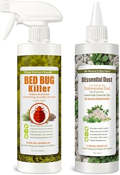 EcoVenger Bed Bug & Crawling Insect Control Kit DEssential Dust & 16 oz Spray, Natural & Pet Safe