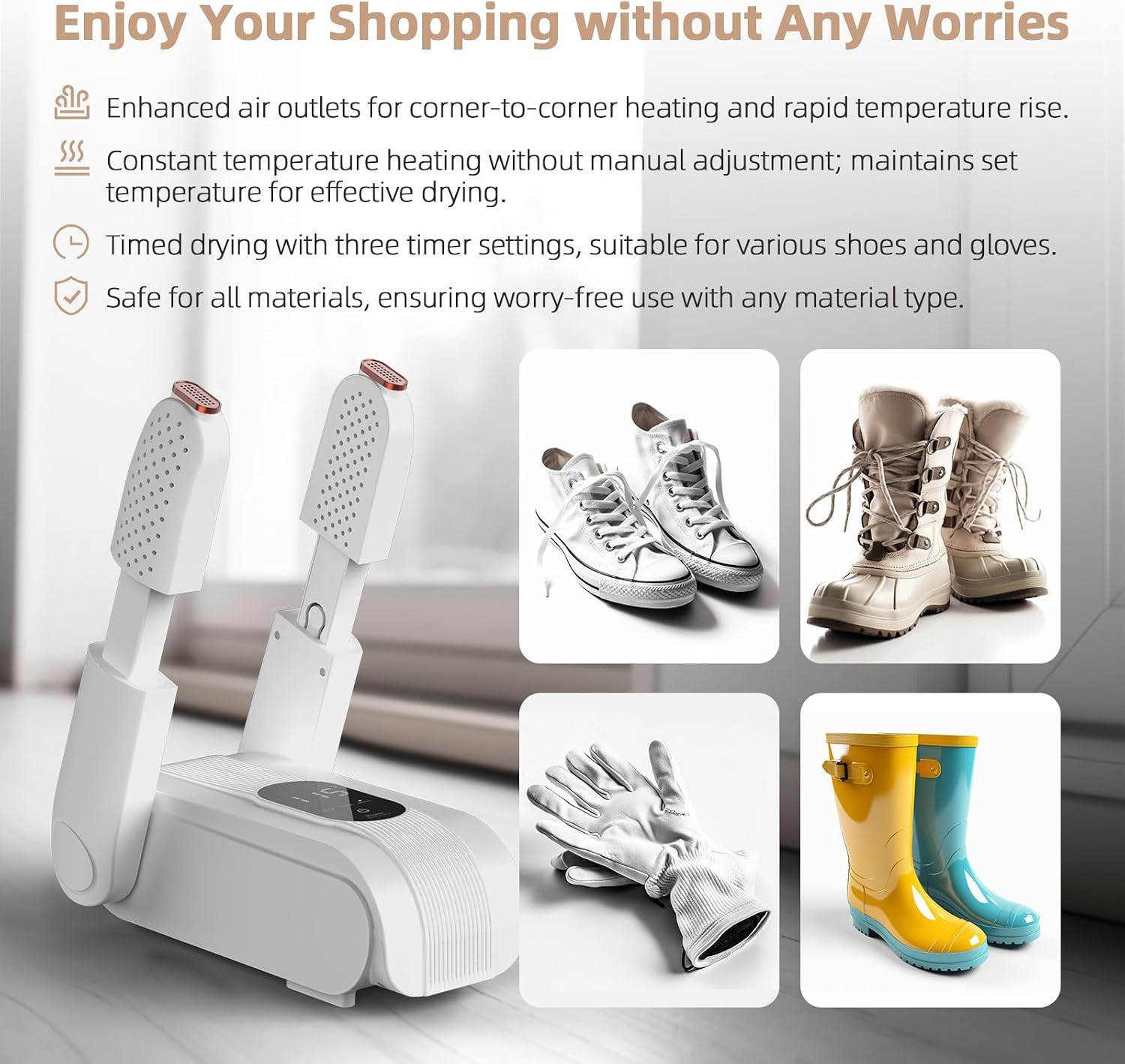 Portable Shoes Boots Dryer ,Versatile Footwear Warmer for Home Use, Efficient Drying Adjustable Design, Perfect for Different Types of Footwear, Easy Storage.