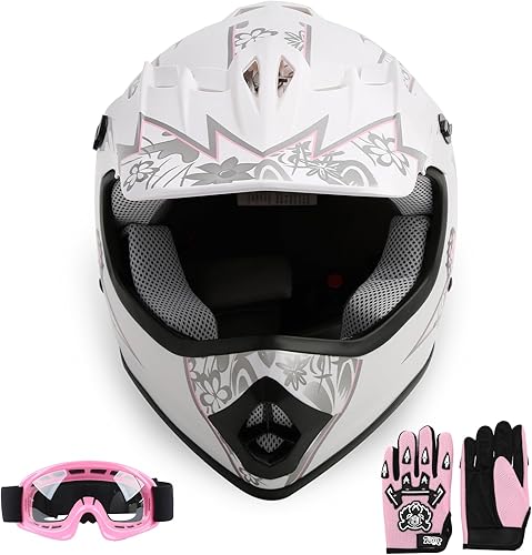 SLMOTO - Casco de motocross para niños y jóvenes, aprobado por el Departamento de Transporte (DOT), casco de motocicleta todoterreno, casco de