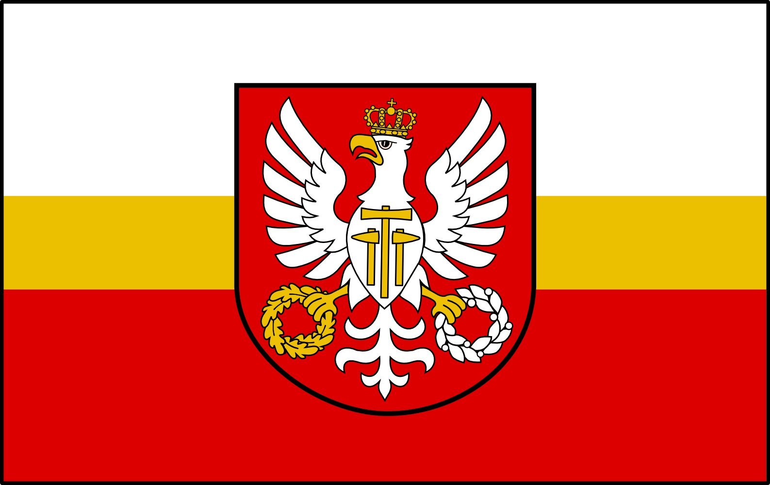 Drapeau du powiat wielicki grand format pour mât extérieur officiel de Pologne