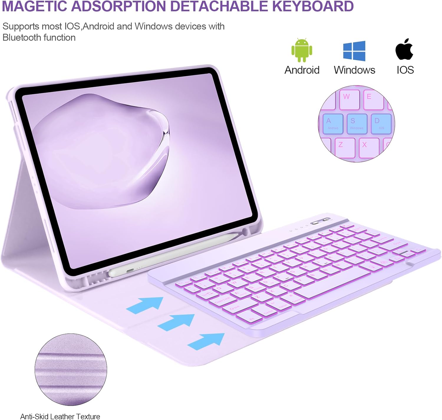 BQSS for iPad 10th Generation Keyboard Case 10.9“2022 & Stylus Pen for iPad 10th/9th/8th/7th/6th Gen