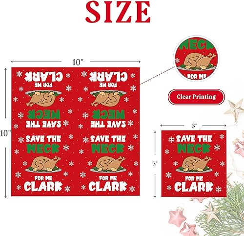 Vista 2 de Funny Christmas Cocktail Napkins, Save The Neck For Me Clark Napkin, 50 Pack Holiday Disposable Paper Napkins, Griswold Family Christmas Vacation