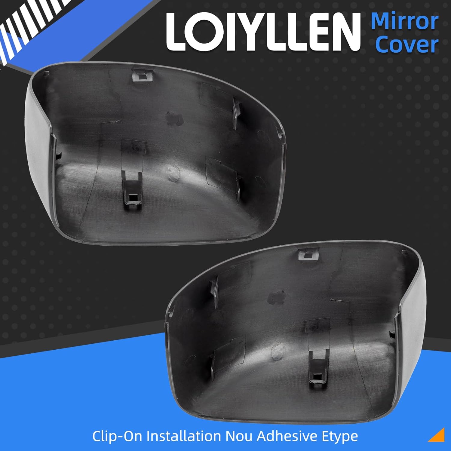 Driver & Passenger Side Mirror Cover Replacement for Jeep Renegade 2015 2016 2017 2018 2019 - Left & Right Side Mirror Covers, Rear View Mirror Cap Accessories Textured, Without Lamp