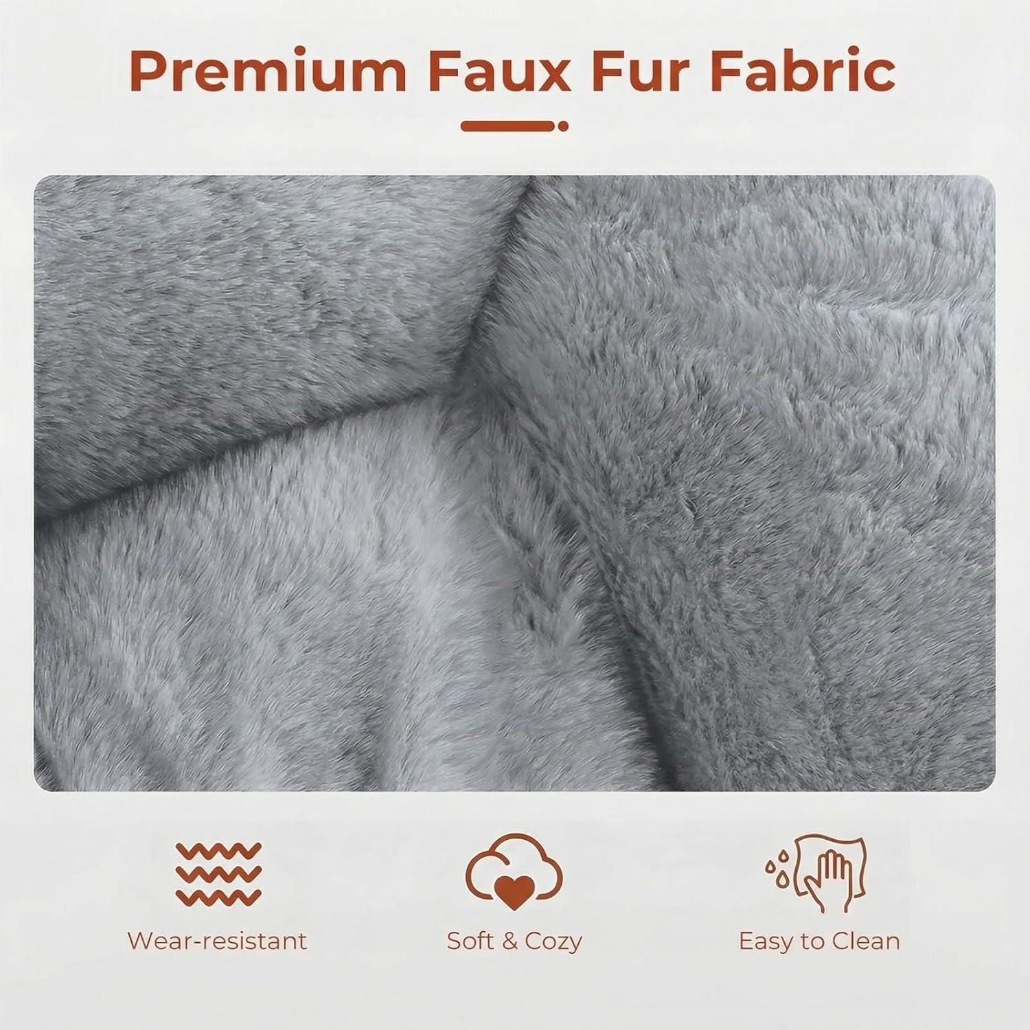 TLSUNNY Comfy Saucer Chair, Foldable Lounge Lazy Chair with Ottoman, Soft Faux Fur Reading Chair for Teens Adults, Folding Lazy Chair/Moon Chair for Living Room, Bedroom, Dorms, X-Large (Gray)