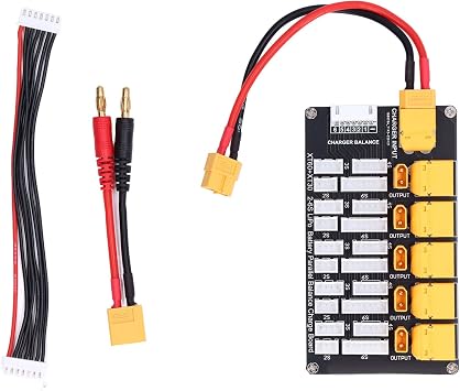 لوحة شاحن بطارية LIPO، قابس شحن بطاريات الليثيوم المتوازي XT30 XT60، لوحة شاحن توازن 26 ثانية لـ Imax B6، Q6 Pro، D2 T8