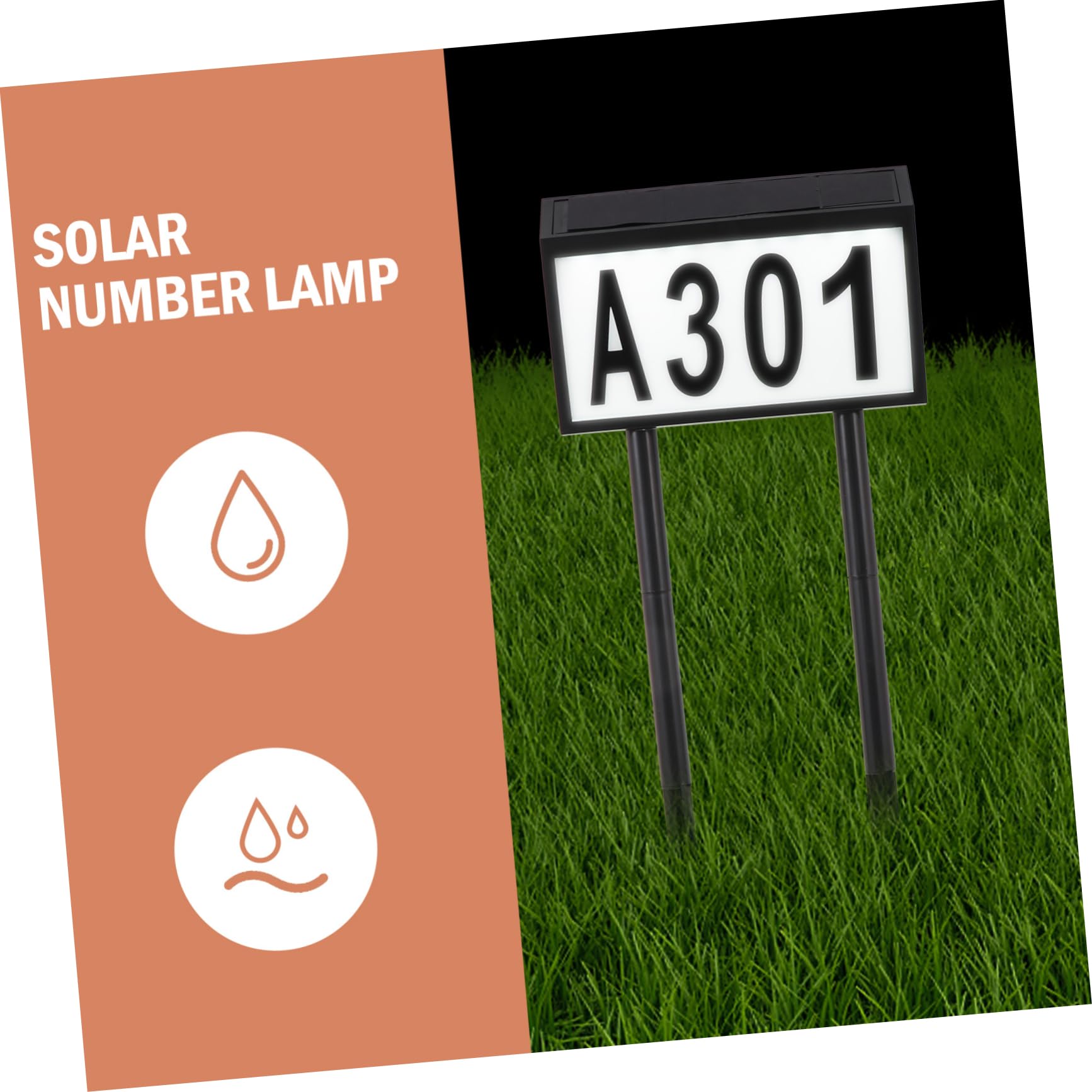 NUOBESTY Luce Solare per Numeri Civici Led, Lampada Numerica 5 Lettere e 3 Gruppi di Numeri, Targa Indirizzo Sensore Crepuscolare per Esterno, Kit per Segnalazione Casa Notte