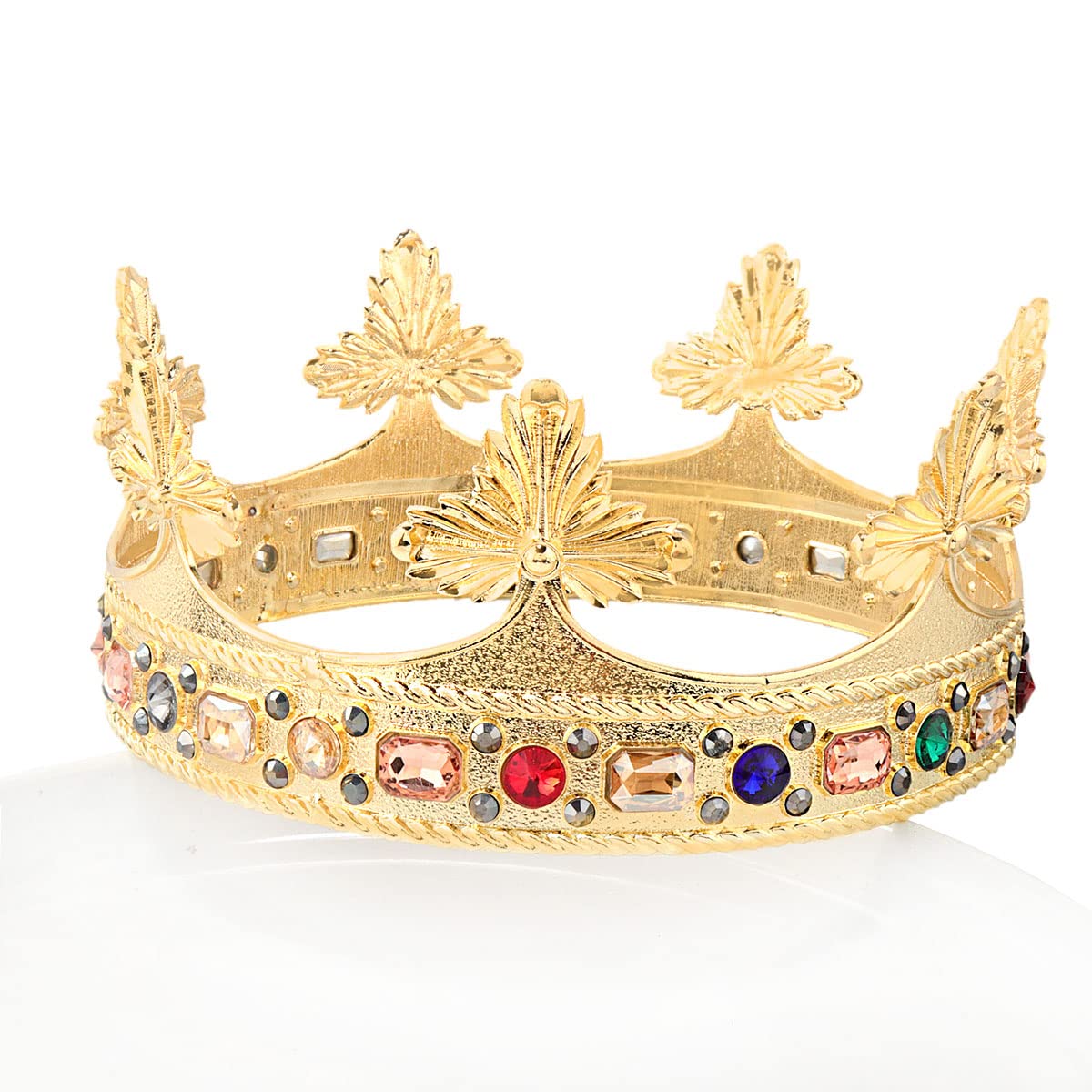 Baroque hommes roi alliage grande couronne cristal perles Royal Prince fête d'anniversaire halloween costume femmes accessoires de cheveux