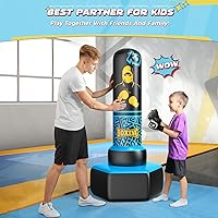 Vista 7 de 67'' Inflatable Punching Bag Freestanding for Kids Aged 3-12 – Heavy Duty Boxing Set for Karate & Taekwondo, Stable Boxing Bag Active Kids Toy