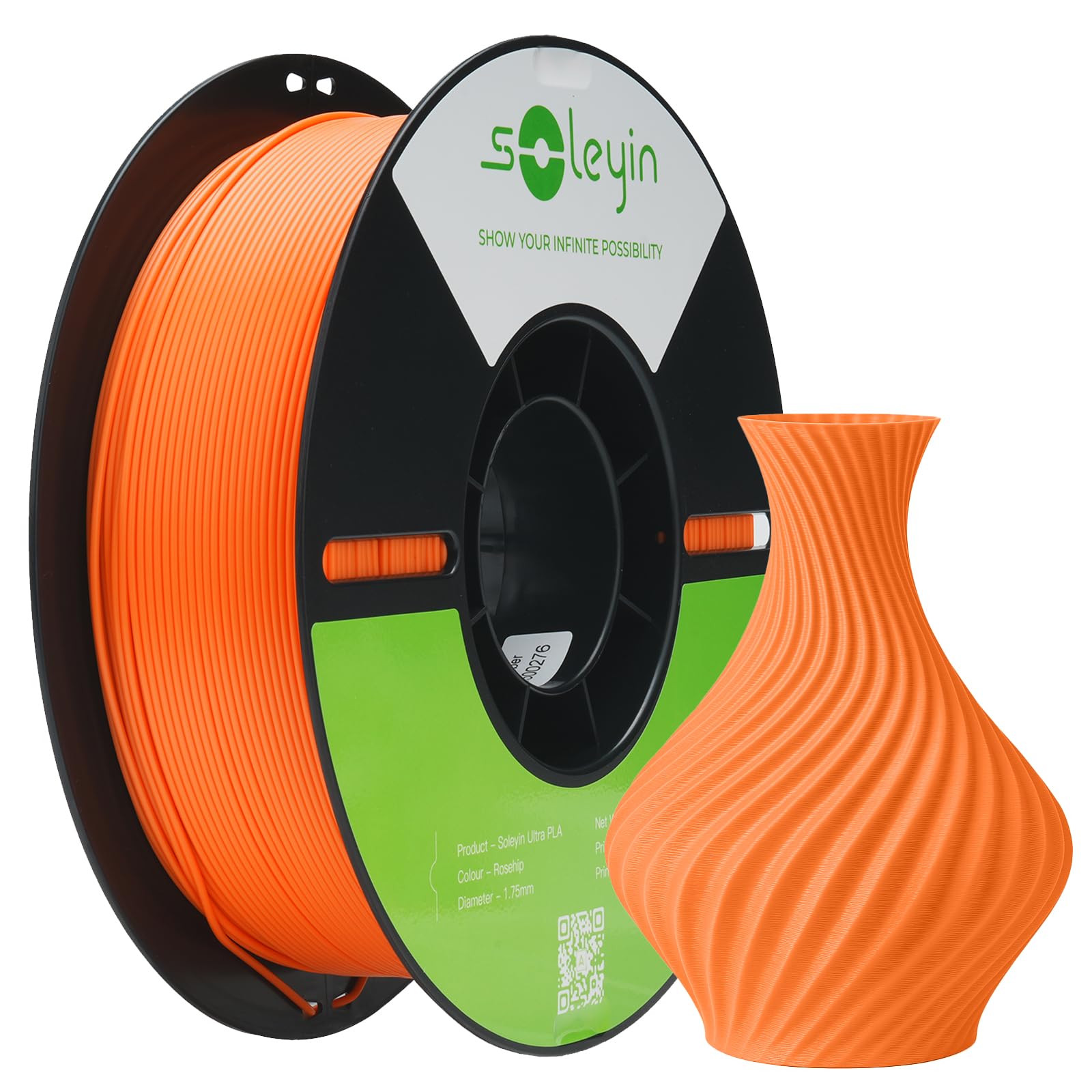 SOLEYIN Filamento PLA 1,75 mm per Stampanti 3D, Filamento Ultra PLA Veloce, 1 kg (2,2 libbre), Precisione Dimensionale +/- 0,02 mm, Alta Velocità 30-300 mm/s(#Rosa Rossa)