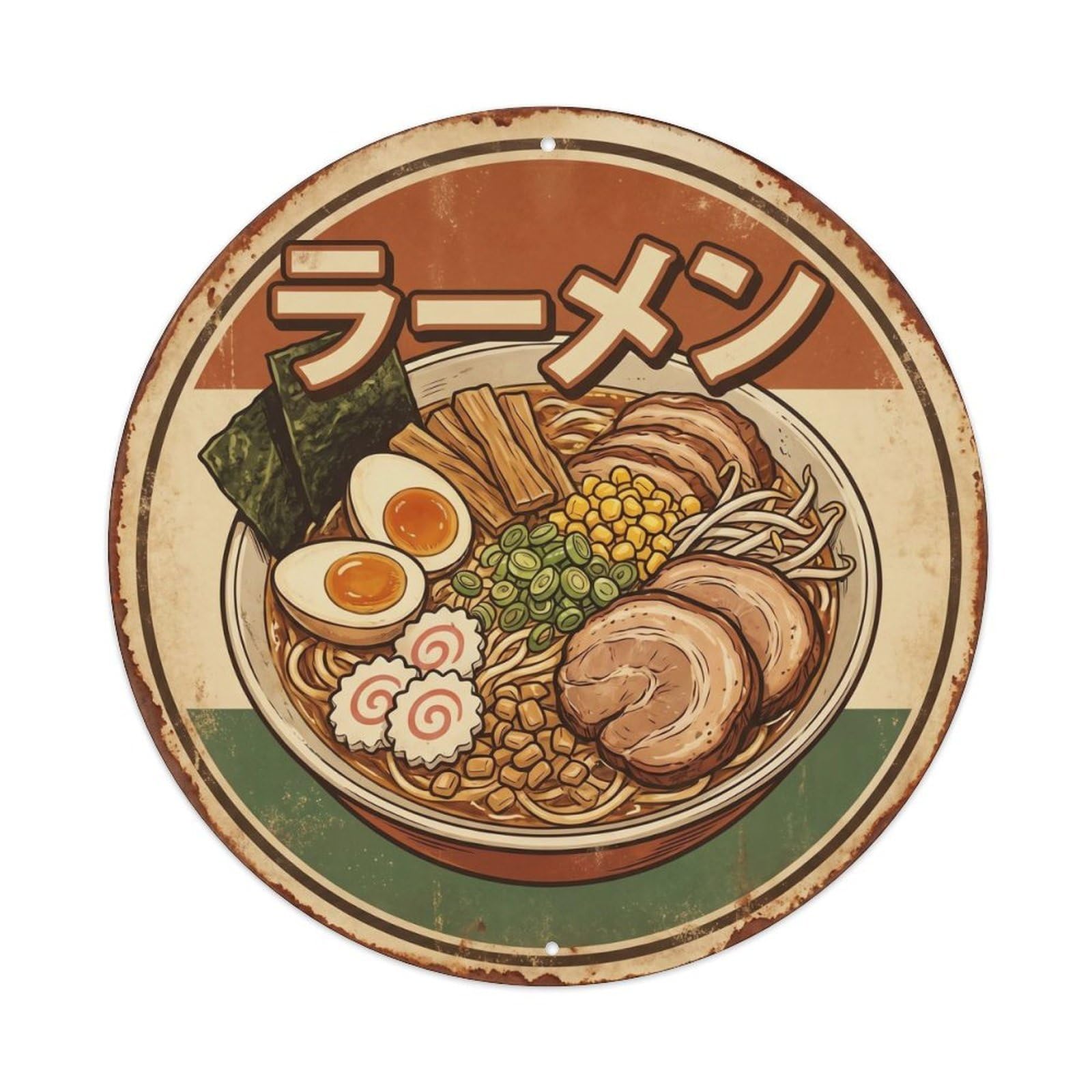 Cxhjca 8X8inch(20X20cm) Ramen Japanese Noodles Classic Diner Cuisine Street Metal Tin Sign