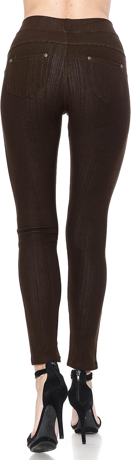 Leggings Depot Women's Cotton Blend Stretch Pull-on Jeggings Casual Pants with Pockets (Available in Plus Size) image 3