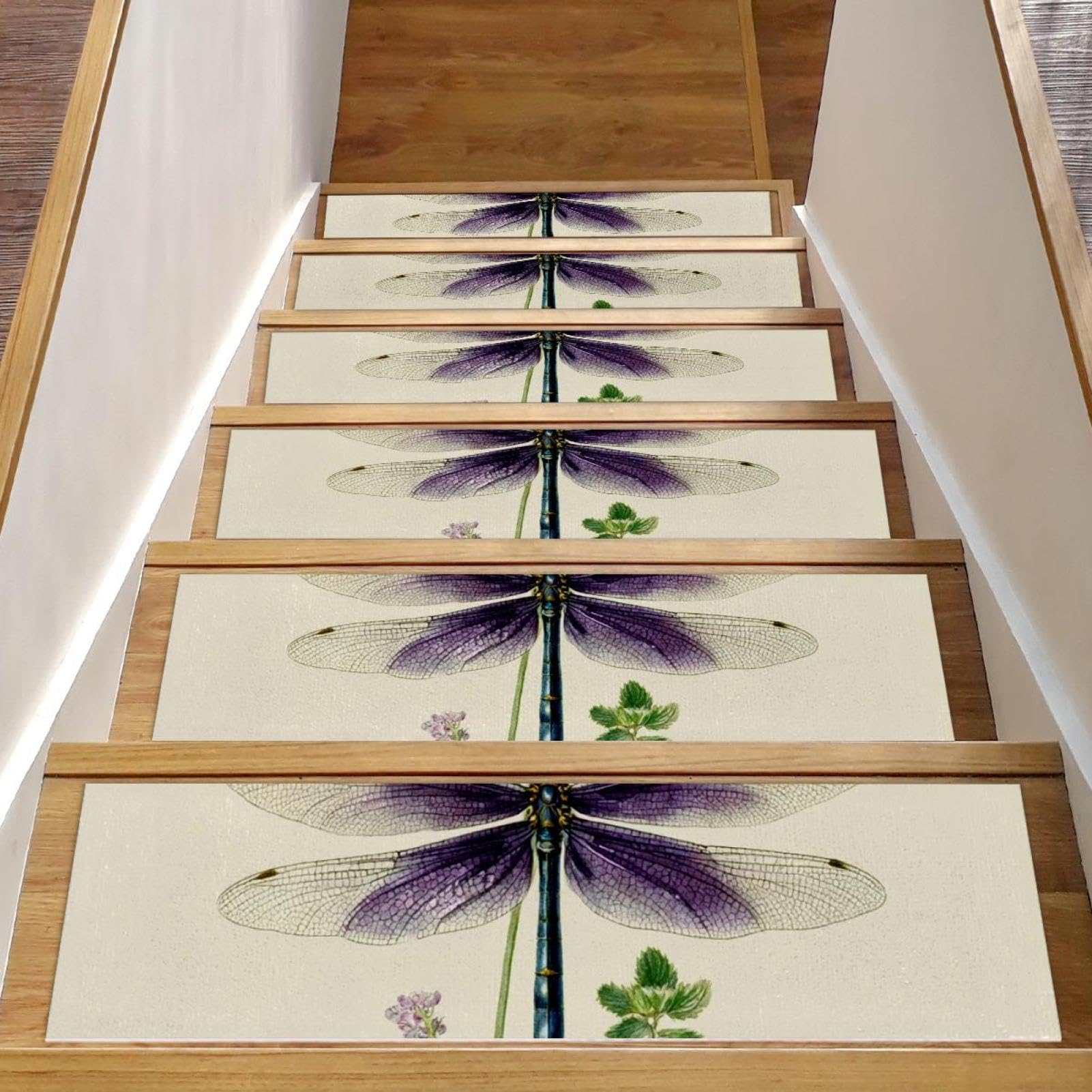 Tapis d'escalier antidérapants lavables pour sécuriser les enfants et chiens sur le bois