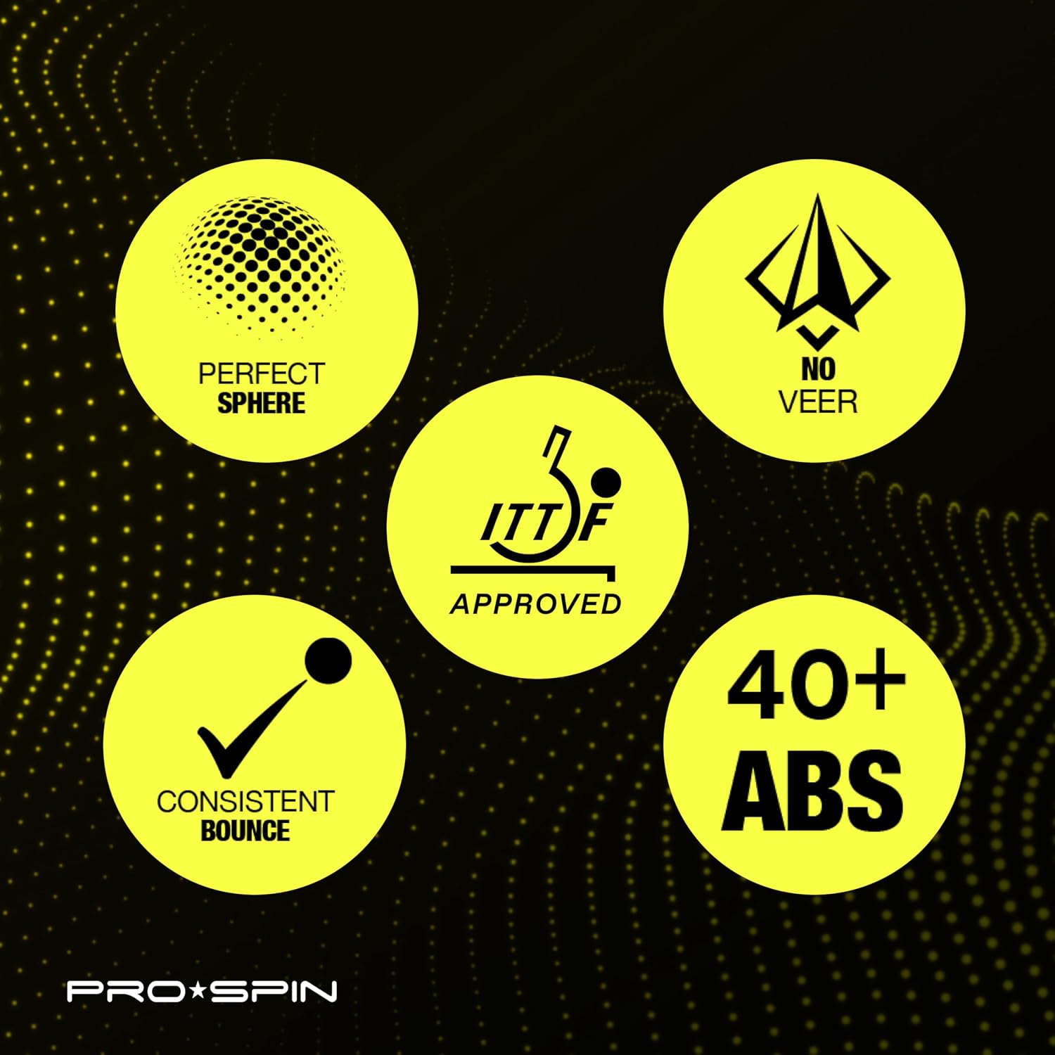 PRO-SPIN Ping Pong Balls – 3-Star ITTF-Approved Premium Table Tennis Balls | High-Performance 40+ ABS Professional Quality for Indoor & Outdoor Games