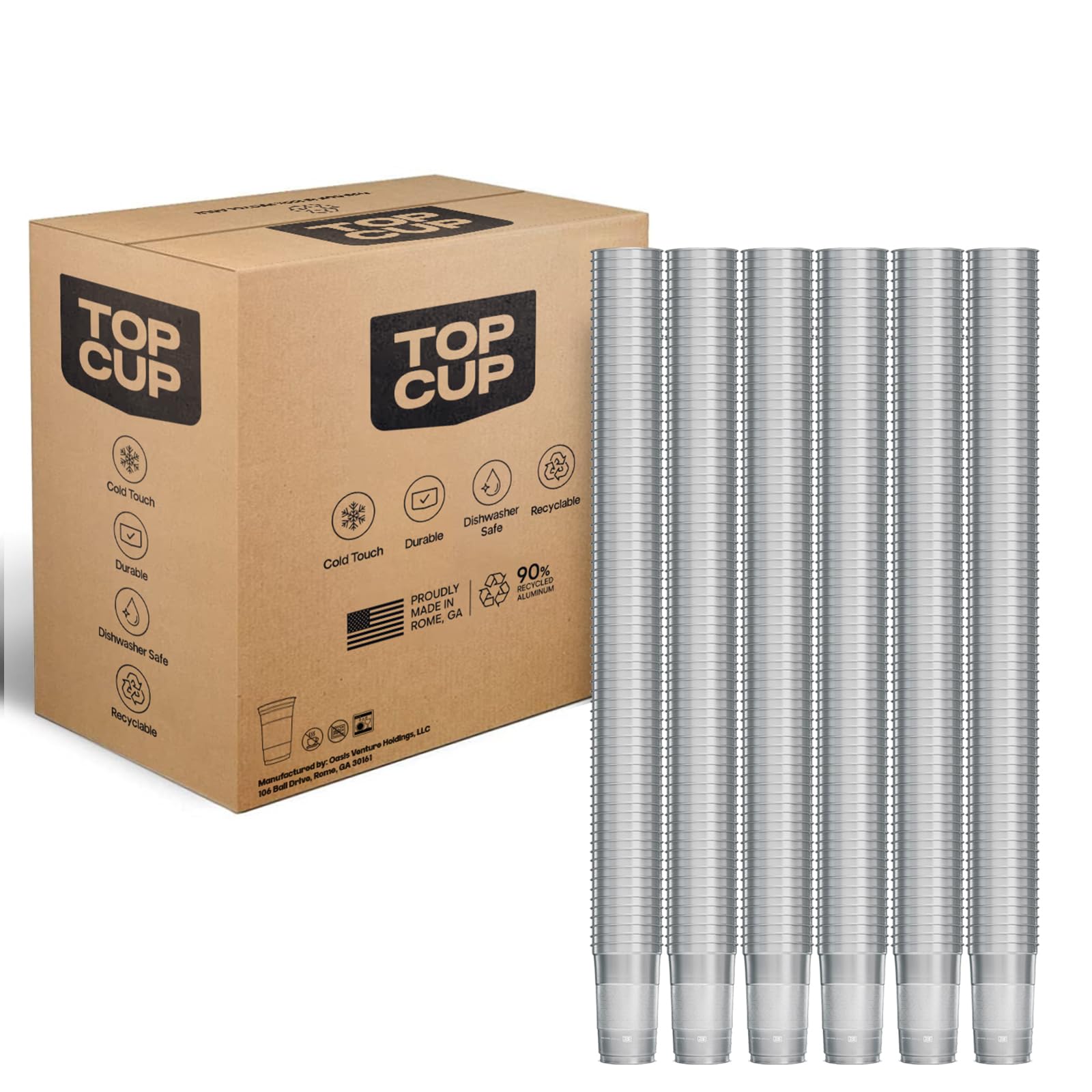 Photo 1 of Top Cup Bulk Aluminum Party Cups, 24oz, 450 Count