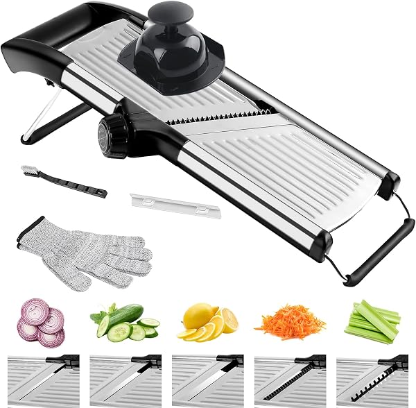 NIOSAVM commercial Mandoline Slicer,Stainless Steel Vegetable Slicer,non-slip mandoline slicer for kitchen,Keto,Potato,c