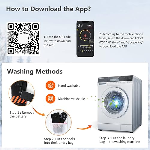 Miniatura 7 de Heated SocksHeated Socks for WomenMen Rechargeable with APP Control 7.4V 6000mAh Battery Powered Foot Warmers for Winter Hunting Fishing Winter