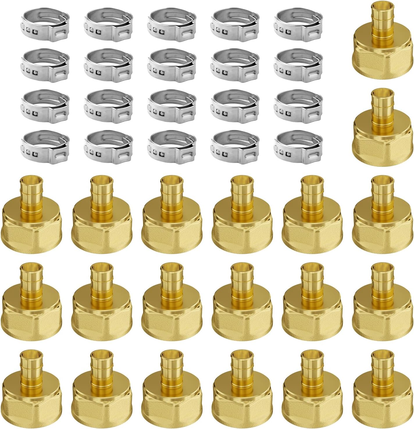 VEVOR Brass Pipe Fittings Clamp-style,Internal Thread,1/2" 20PCS