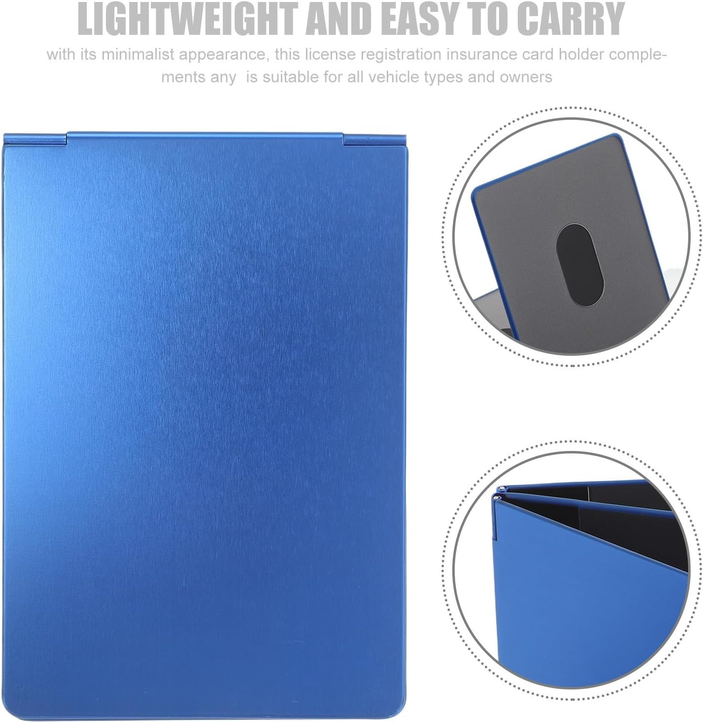 COLLBATH Car Registration and Insurance Holder Synthetic Leather Blue
