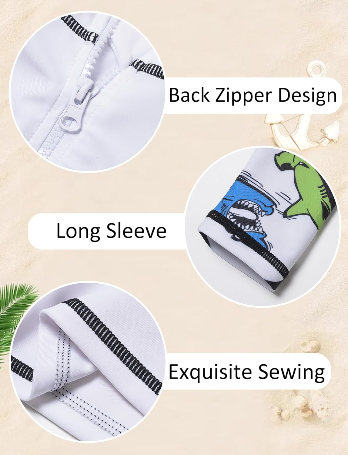 Boys 3 Piece Rash Guard Swimsuits Kids Long Sleeve Swimwear Long Pants Surf Bathing Suit Set with Cap