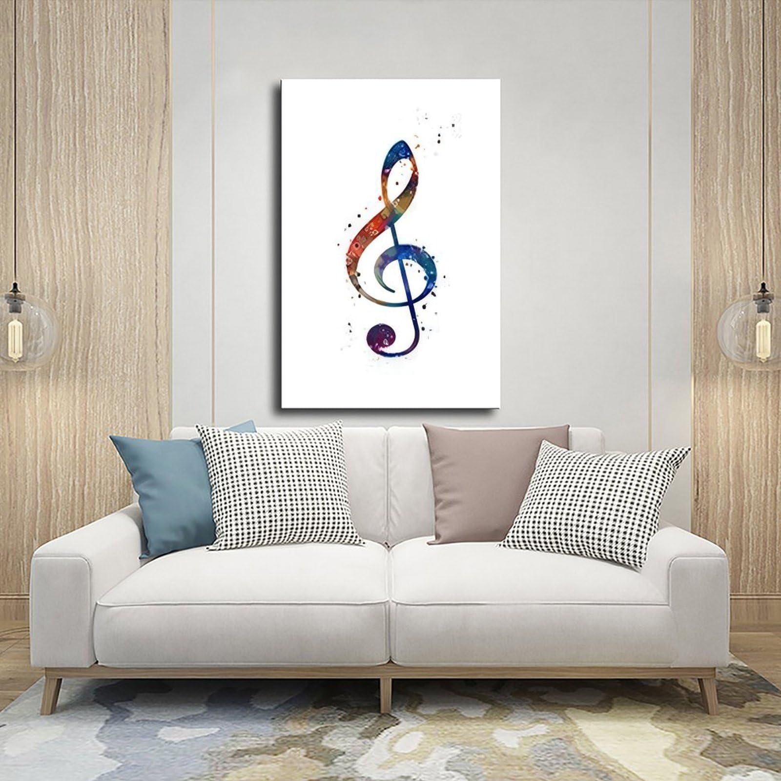 Poster con chiave di violino, decorazione per sala musicale, poster su tela, decorazione per camera da letto, ufficio, stanza, regalo, 50,8 cm di lunghezza x 76,2 cm di larghezza