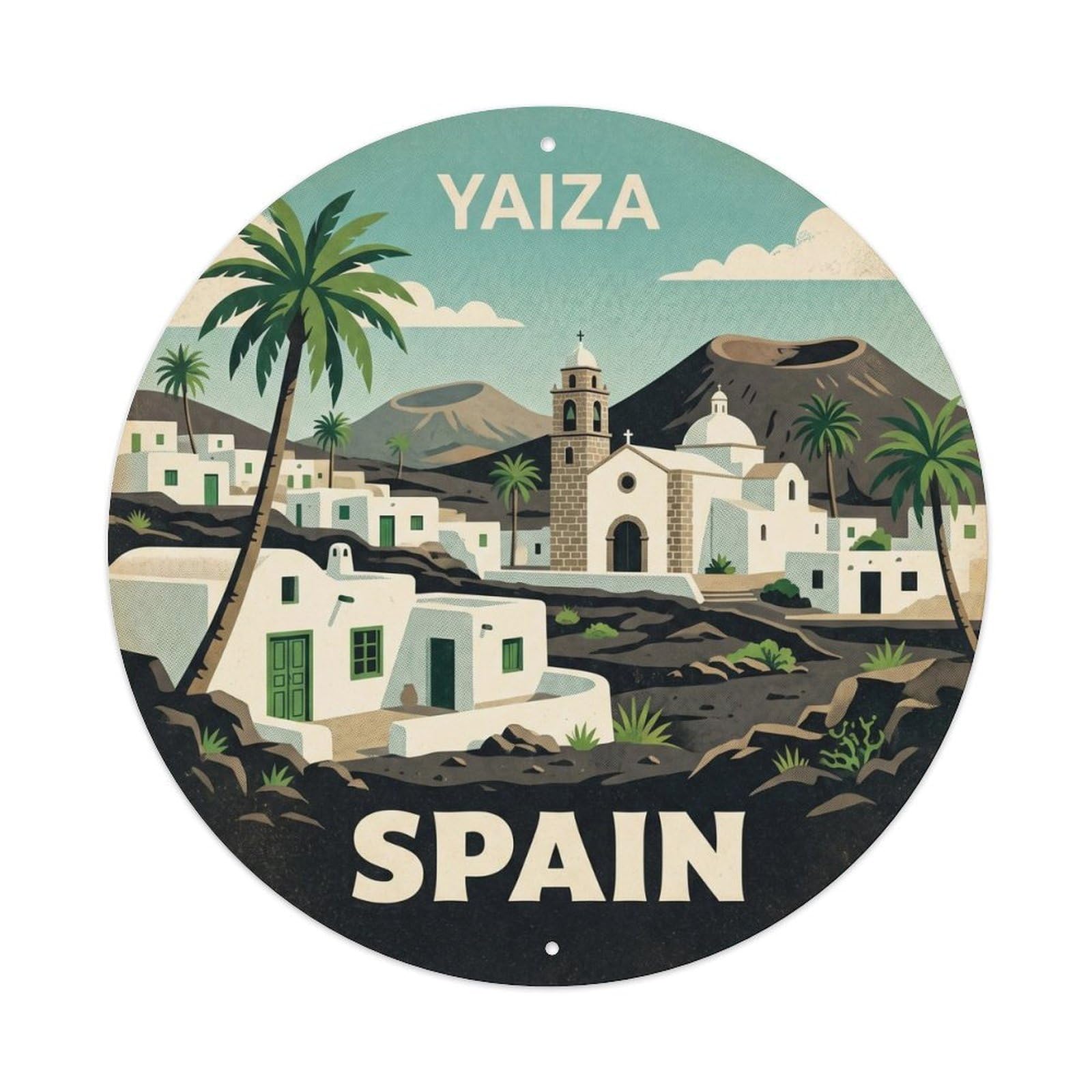 Lanzarote Yaiza Spain Urban Travel Destination Metal Tin Sign
