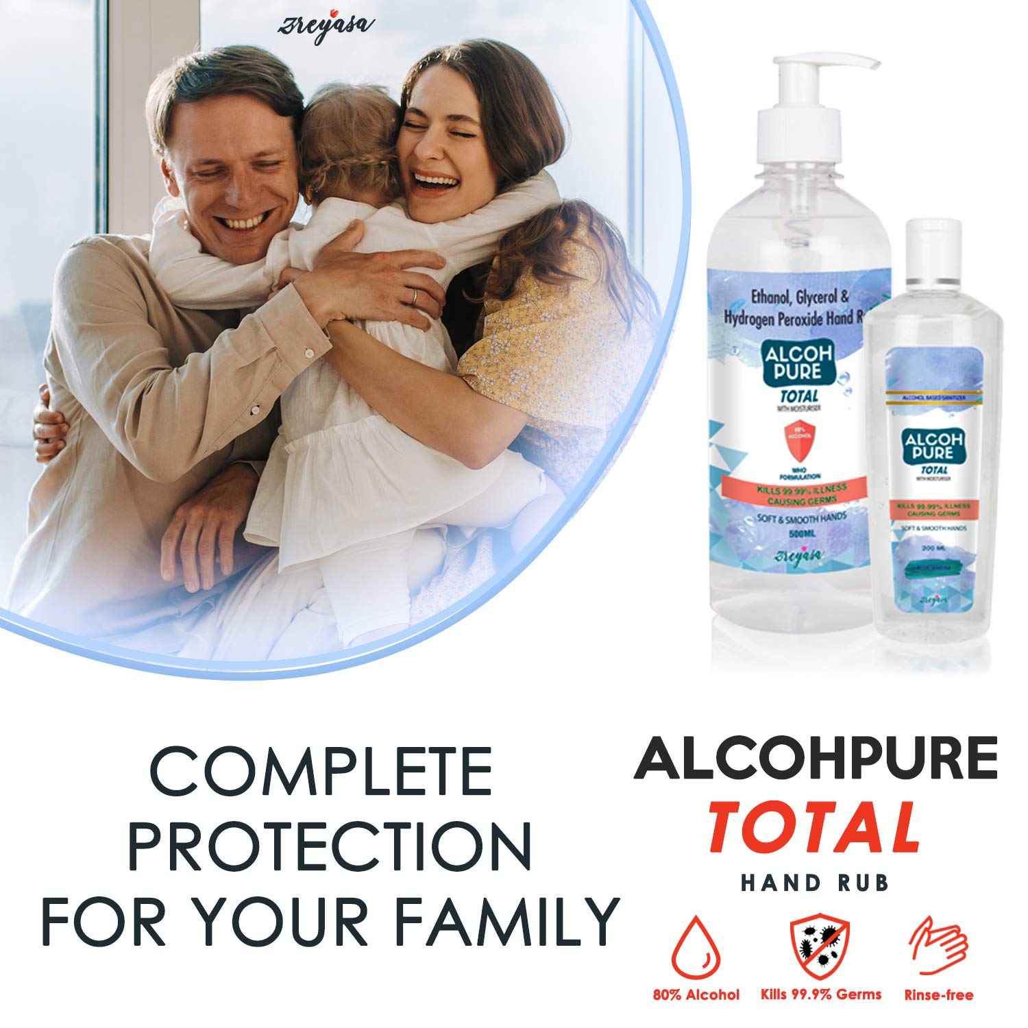 ALCOHPURE Total Hand Rub Spray, 80% Ethanol, WHO Recommended Formula, FDA Approved 200ml (Pack of 2) 3