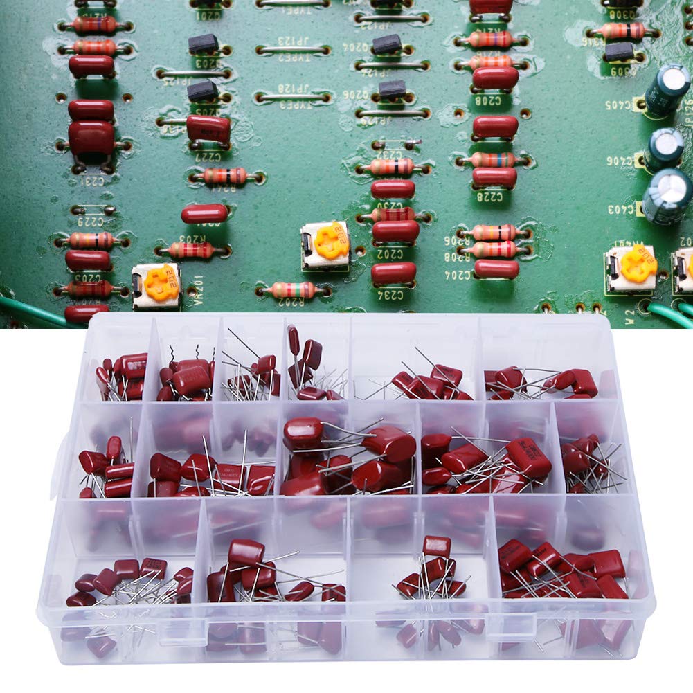 Film Capacitor Kit, 180PCS CBB Polypropylene Film Capacitor Resistors Assortment Kit Assortment Industrial Electrical for Various Electrical Equipment