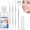 OFFCUP Temporary Tooth Filling, Tooth Filling Repair Kit with 4 Dental Tools and 1 Tweezers, Denture Repair Beads Travel Size for Temporary Fixing Missing Broken Teeth Moldable Fake Teeth