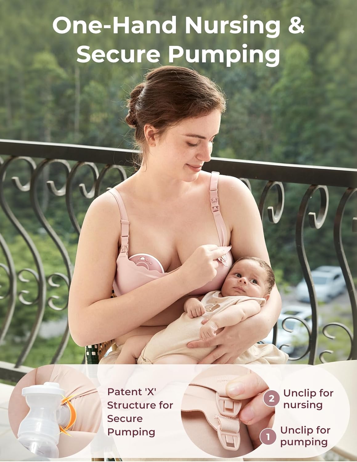 Momcozy 4-in-1 Hands-Free Pumping Bra with Cooling Fabric & Jelly-Strip Support, Nursing & Breast Pump Bra for All-Day Wear - Image 3
