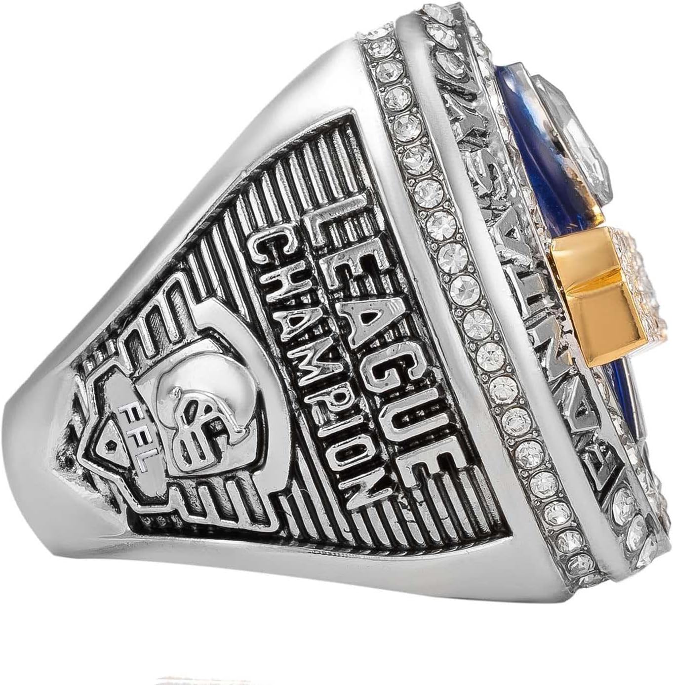 2025 Fantasy Football Championship Ring - FFL Trophy Ring with Display Box for Sports Fan Gift Sizes 11