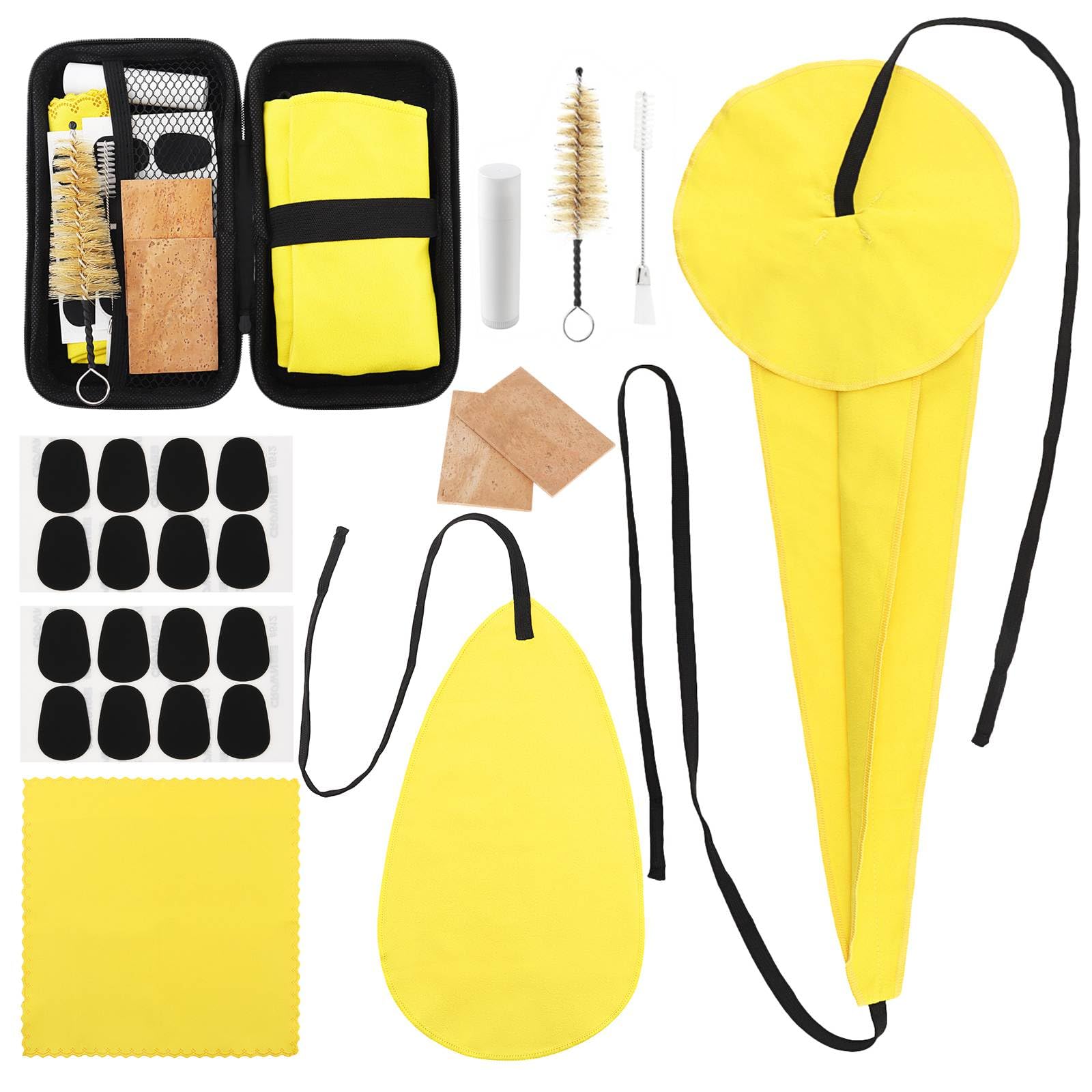 Alto Tenor Soprano Saxophone Cleaning Cloths Kit with Case