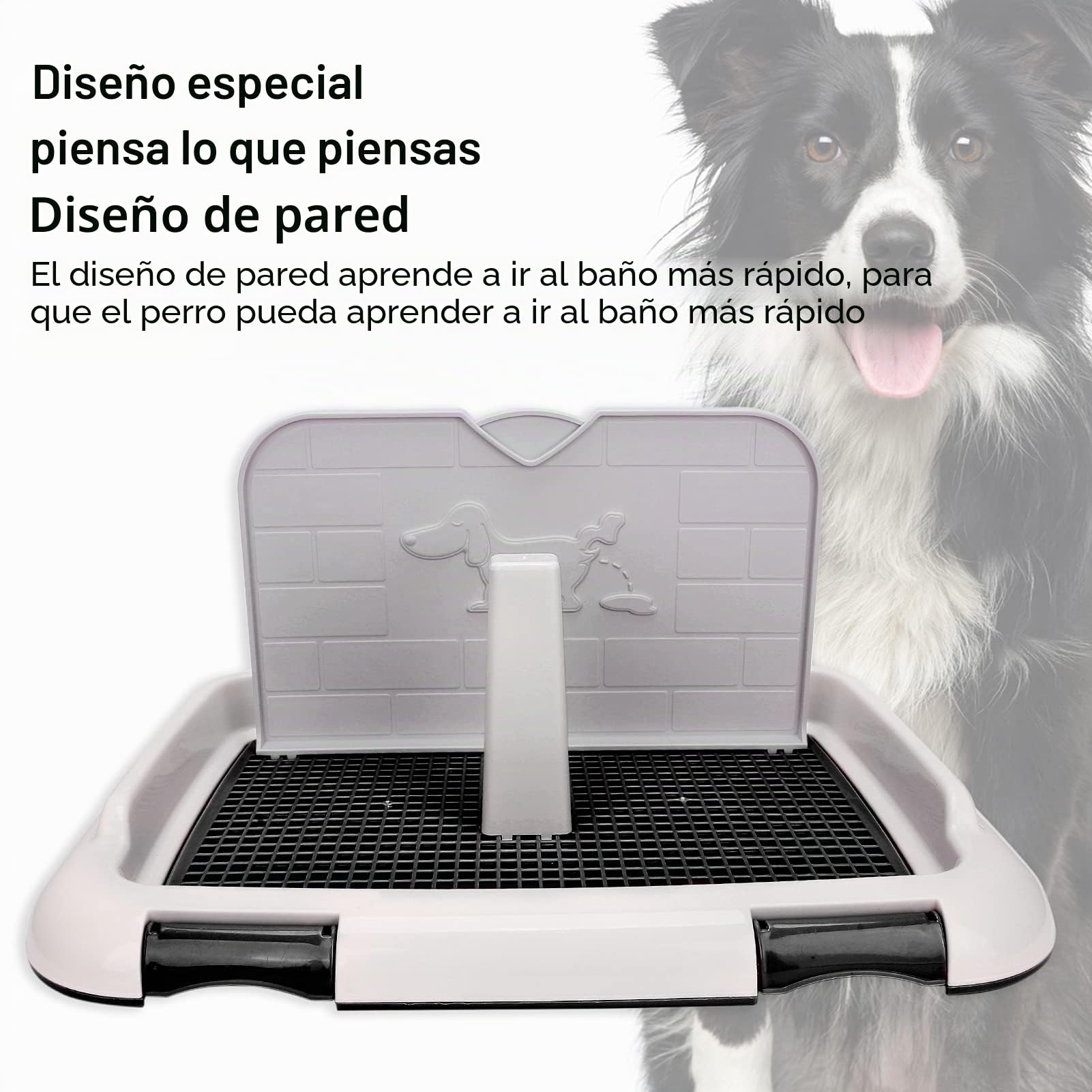 KIMISS Inodoro para Perros en Interiores, Orinal para Gatos Valla Inodoro para Cachorros Hundeklo Hundetoilette Valptoalett Interior Entrenamiento para Cachorros Bandeja para Orinal para (Negro)