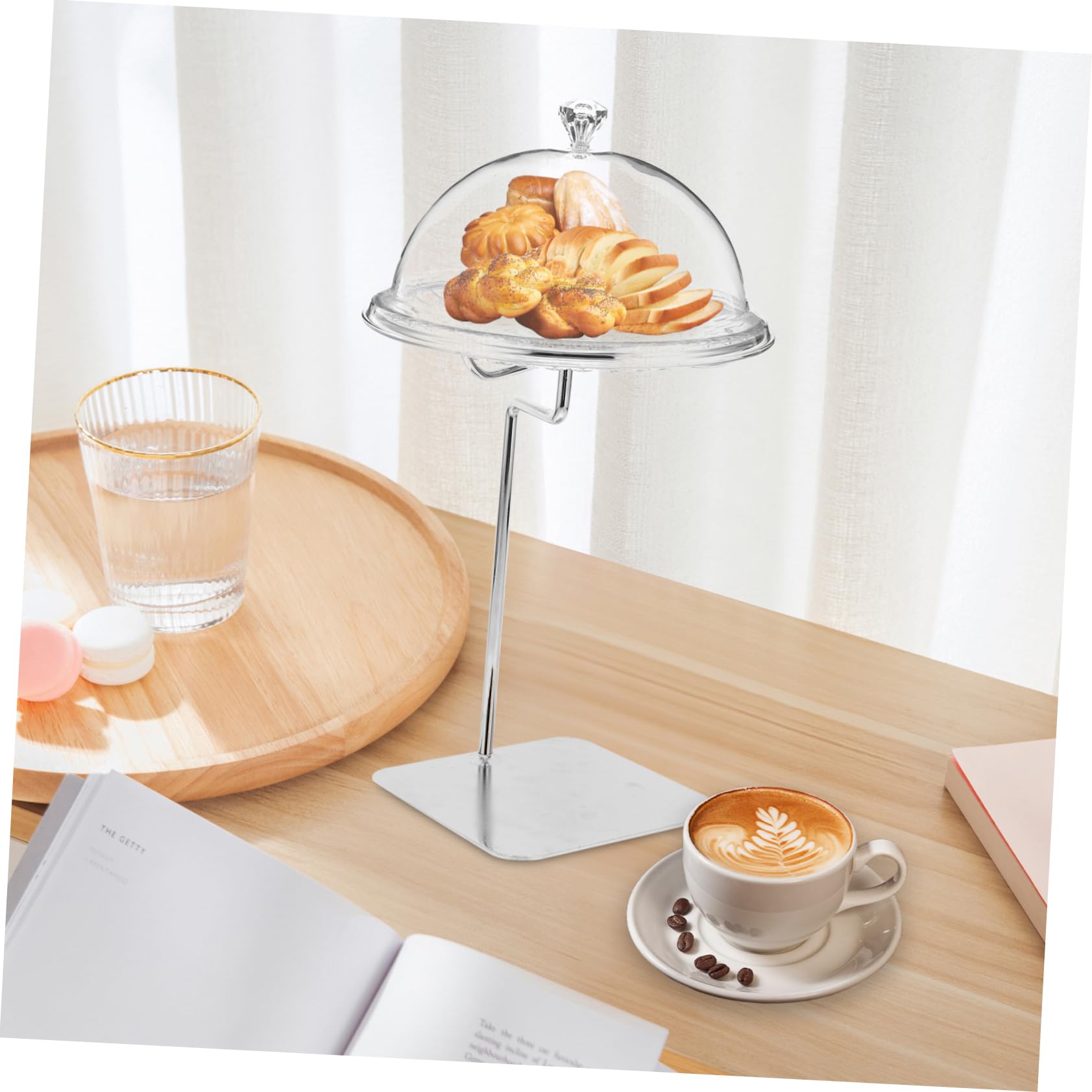 plat de fruits de cloche de fromage de dessert assiette à biscuits avec couvercle serveur de petit gâteau Stand de cupcake assiette de service pour la fête le fer Transparent