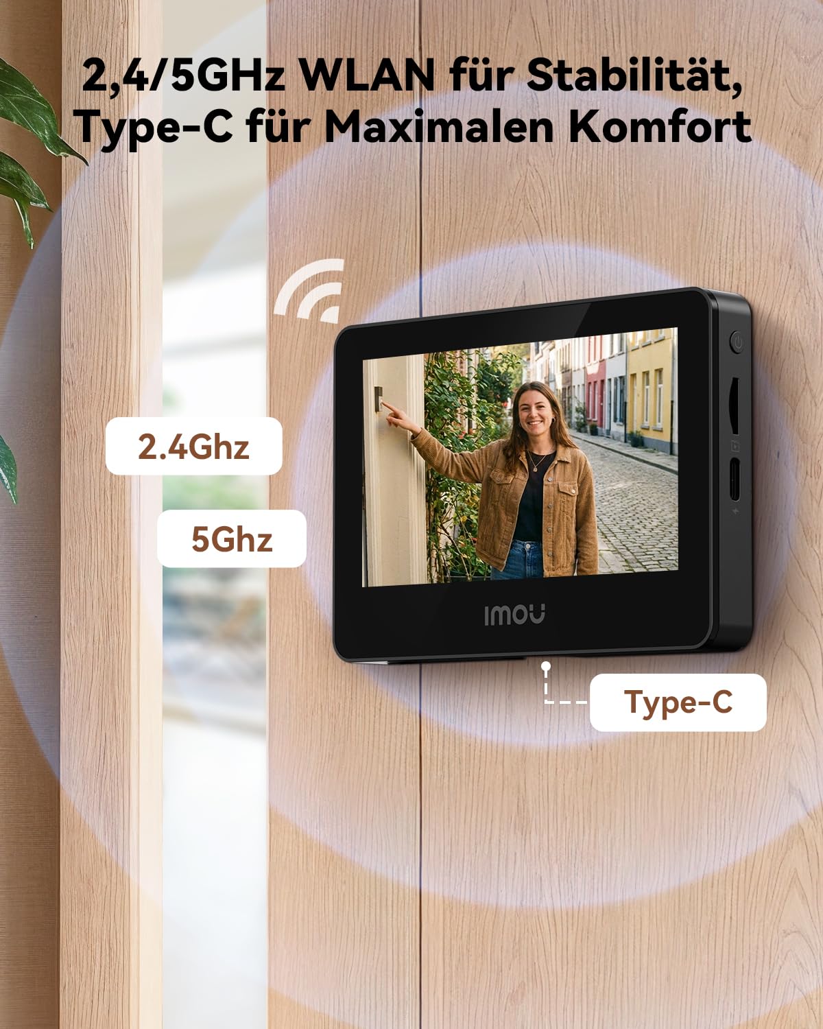 Imou 3K/5MP WLAN Türspion Kamera mit 4,3" Farbbildschirm, 4800mAh Akku