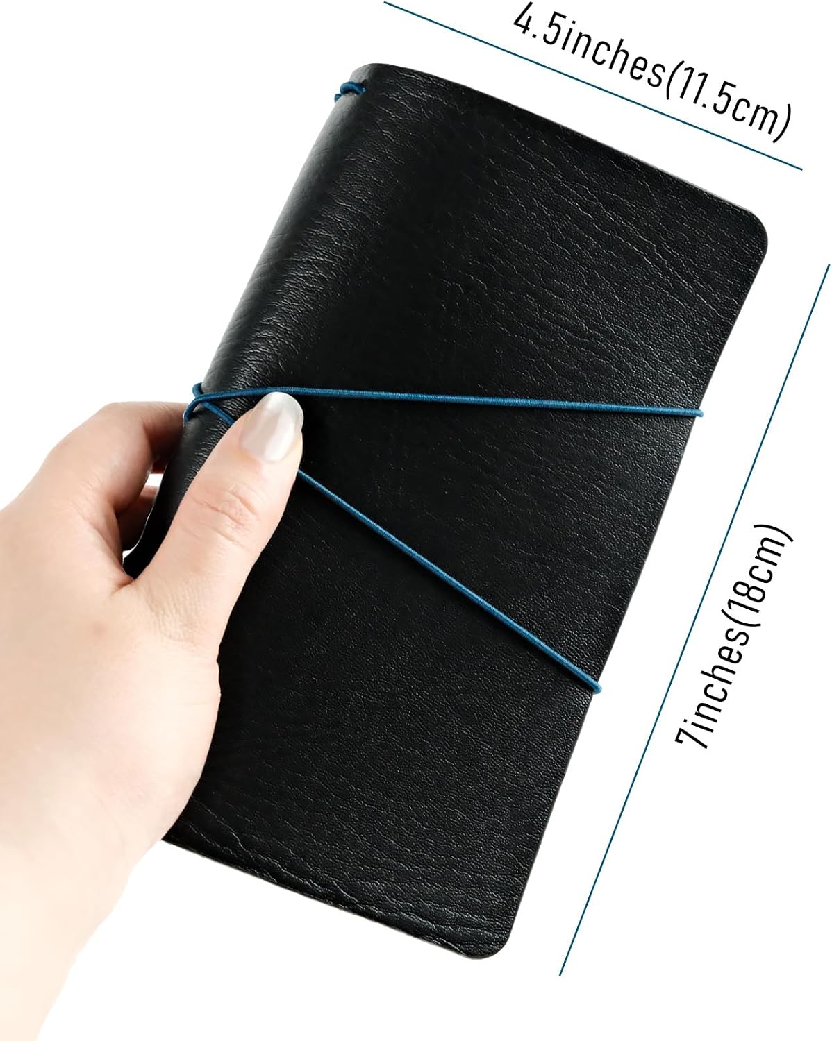 CuppaClip Travel Watercolor Sketchbook, 4-in-1 Art Journal – 300gsm/140lb Cold Press 100% Cotton Paper, Accordion Watercolor Paper, Sketch Pad & Notebook (Black Leather Journal-Set, 4.5×7in)