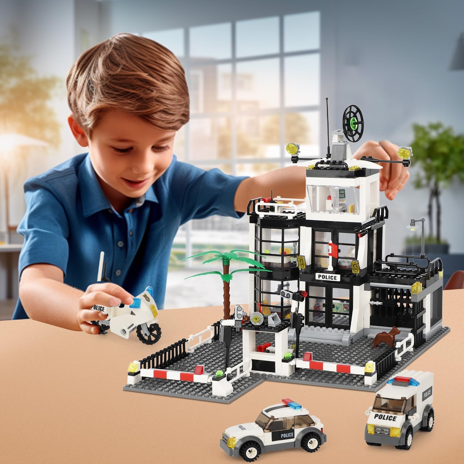 TOY PLAYER City Police Station Building Set - 631pcs - Compatible with Lego City Police Station, Toy Building Bricks Kit, Gift for Boys 8-14 Years image 5 of 7 B0CBSBGPBT