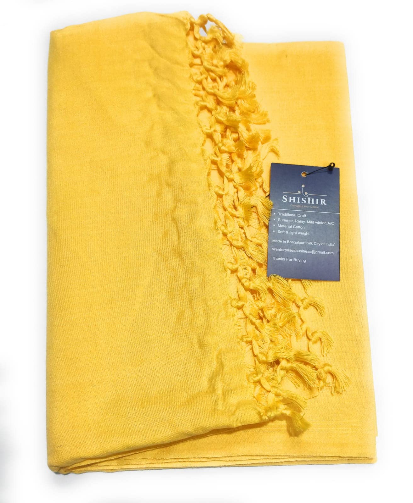 SHISHIR Handloom Bhagalpuri Original Soft 100% Cotton Durable Authentic Designed Daily Use Single Bed Blanket Chaddar for Summer Winters Low Temperature Conditions-image-16