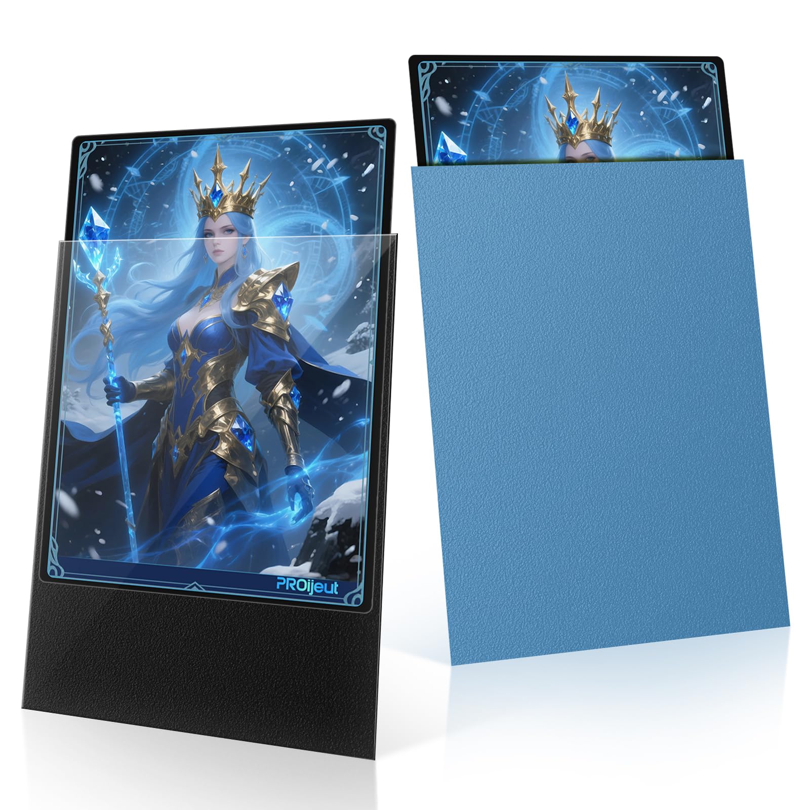 200 Pack Card Sleeves, Matte Dual Trading Card Sleeves with Opaque Back &amp; Smooth Shuffle, Tear Resistant Card Protectors for MTG, TCG (Lagoon Blue)