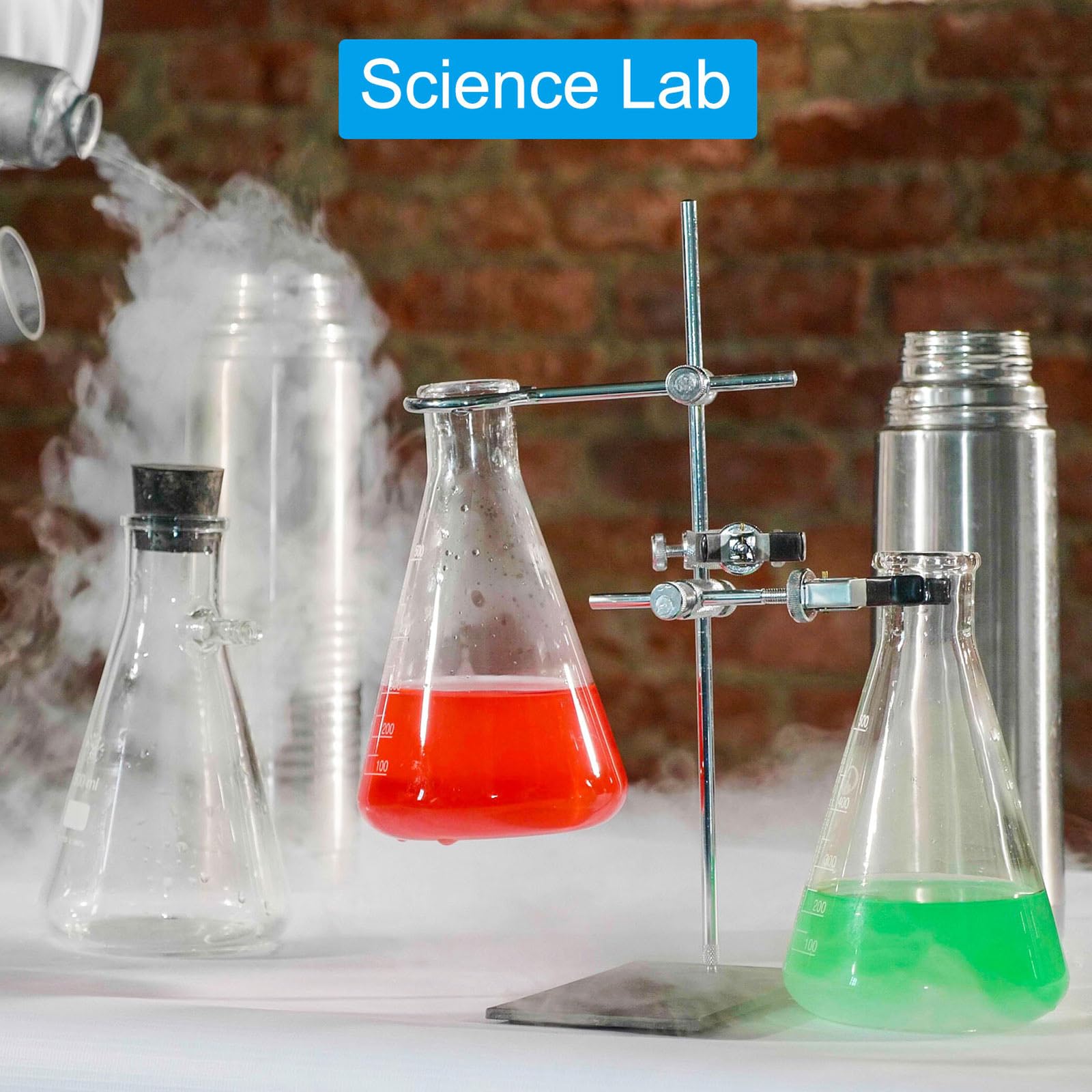 PATIKIL Erlenmeyer-Kolben 8 Stück 500ml 17oz Schmale Öffnung Messkolben Borosilicatglas Mit Aufgedruckter Skala Für Labor Experimente Chemie Wissenschaft Studium