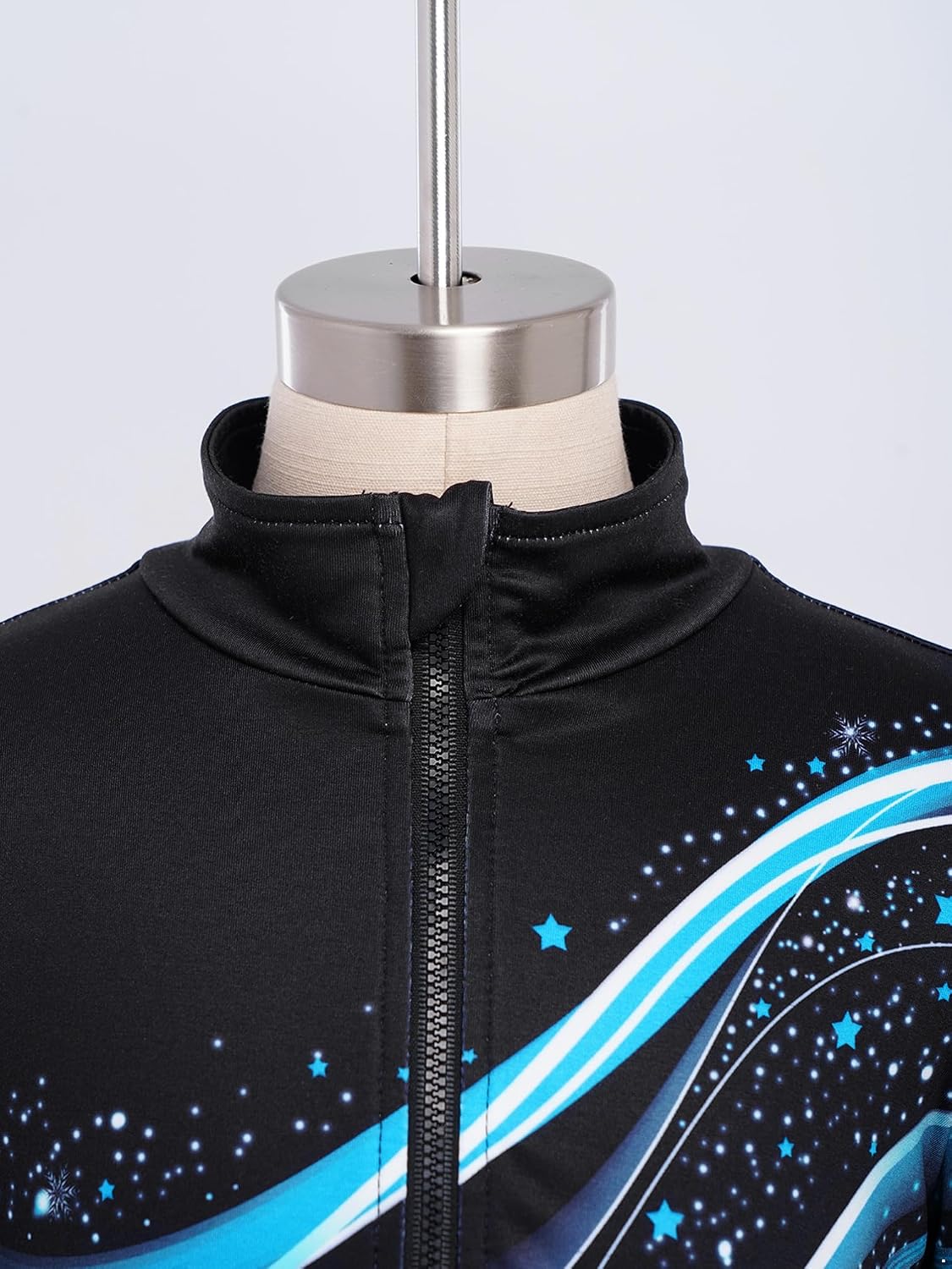 Girls Kids Full Zip Skating Coat Ice Skating Training Jacket Long Sleeve Sweatshirt Printed Yoga Outerwear
