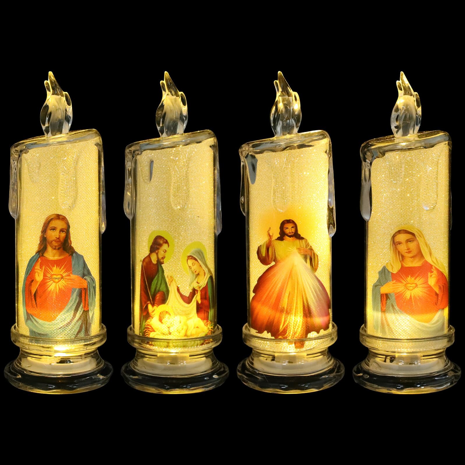 Velas LED de Jesús sin llama que evitan manchas de cera en la misa 8