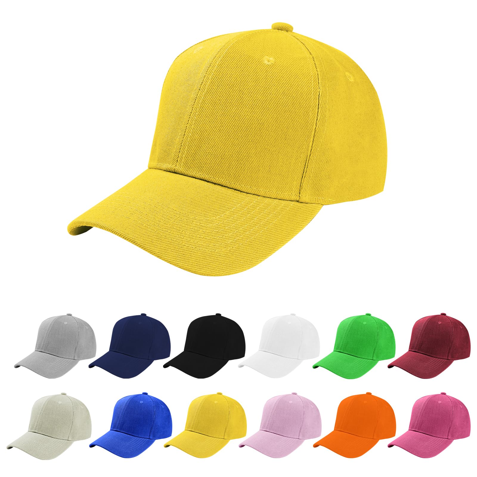 Baseball Cap for Men, Classic Plain Baseball Hats Polo Style Hat, Adjustable Sports Casual Cap Breathable Summer Sun Visor Hat for Outdoor