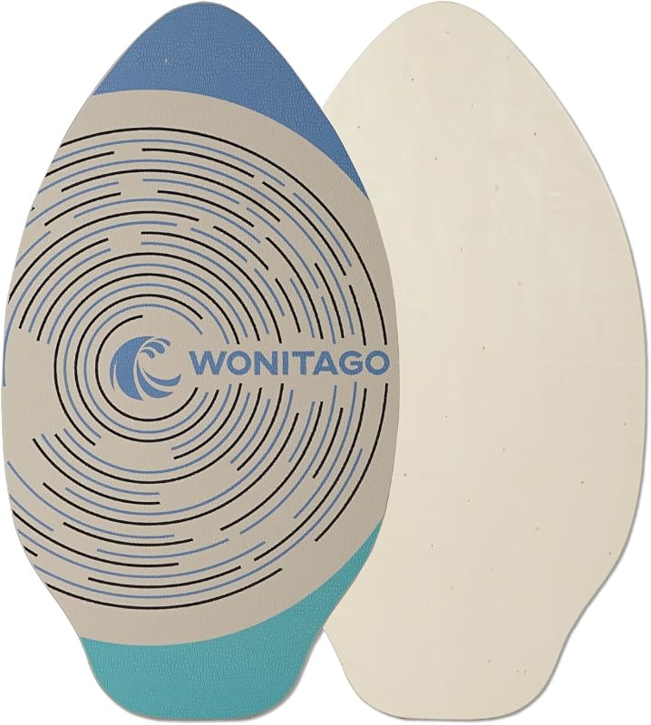 Skimboard, Wooden Skim Board for Beach, Fit Kids and Adults | Non-Slip EVA Grip Pad and Waterproof High Gloss Clear Coat