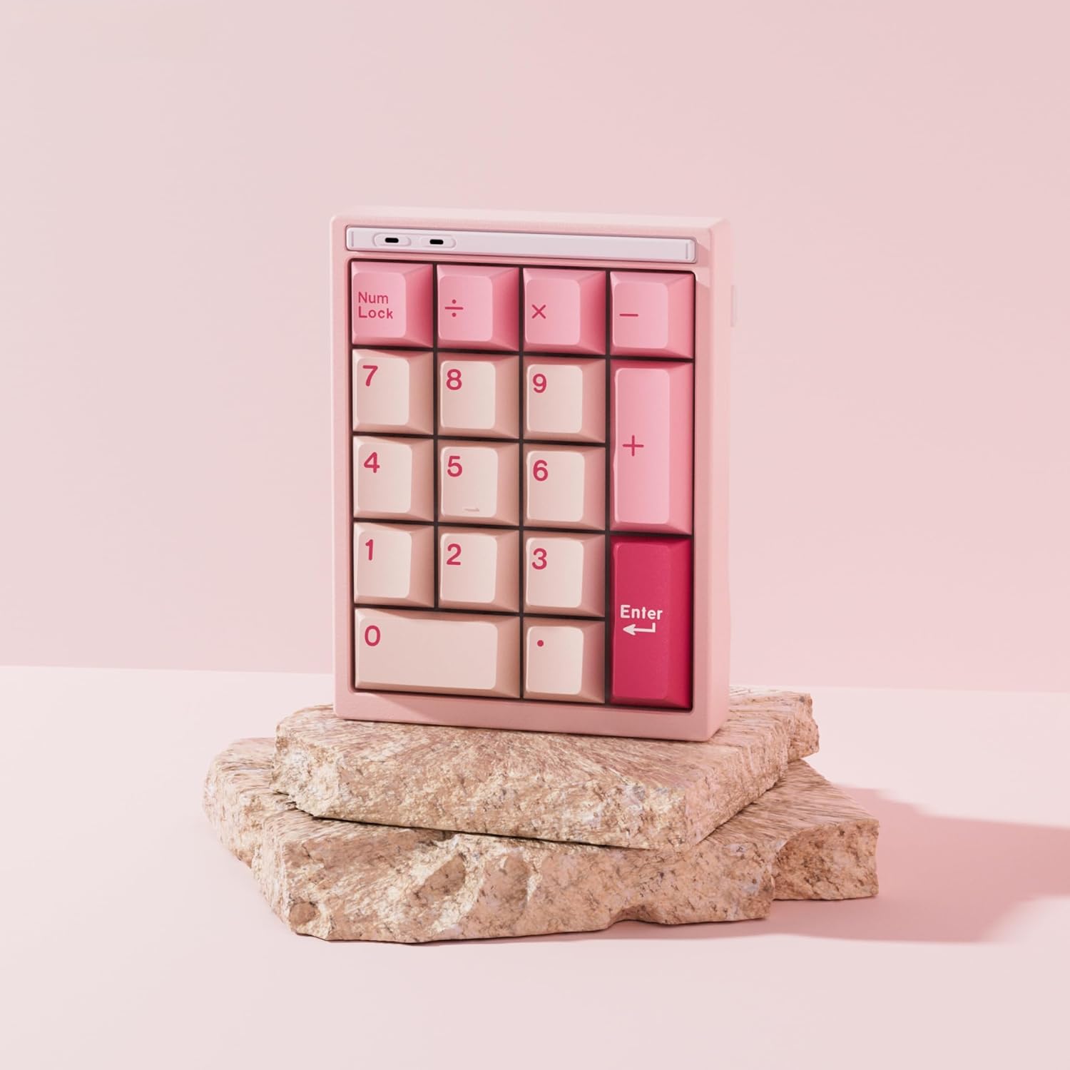 BOYI Y17 Aluminum Mechanical Numpad,Wireless RGB Numeric Keypad,Quick Release Number Pad,Bluetooth 5.0/2.4G/Type-C Tri-Mode Hot Swap 17 Keys PBT Keycap Macro Keypad for Laptop/PC/TKL Keyboards(Pink)