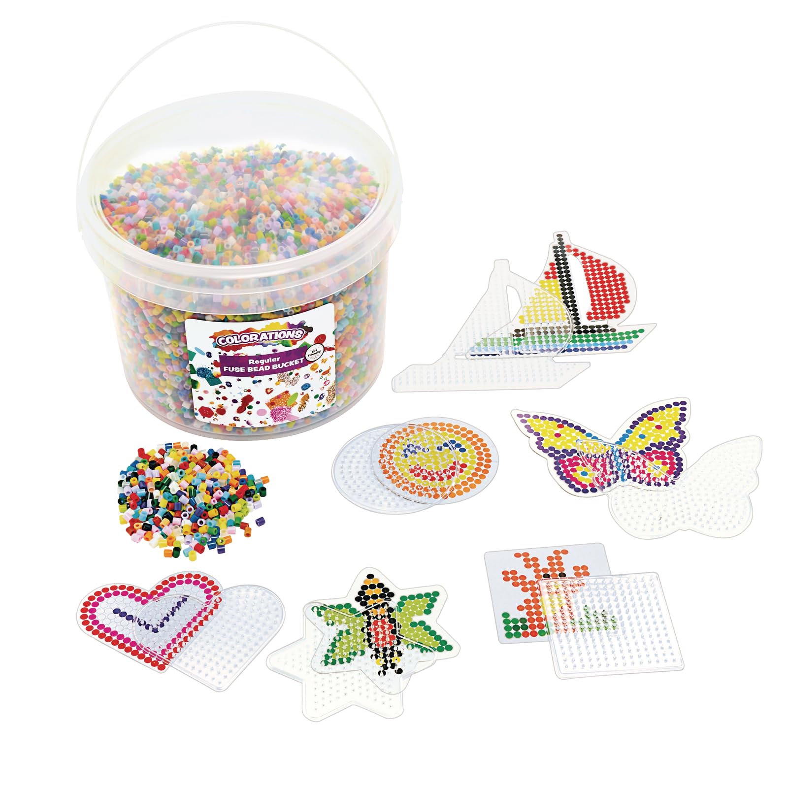 Colorations Fuse Beads, 22,000 Beads with 6 Pegboards & Ironing Paper, Regular Colors, Melty Beads, Iron, Crafts for Kids, Arts & Crafts, Beads, Plastic Beads, Fine Motor Activity, Screen-Free - Image 2