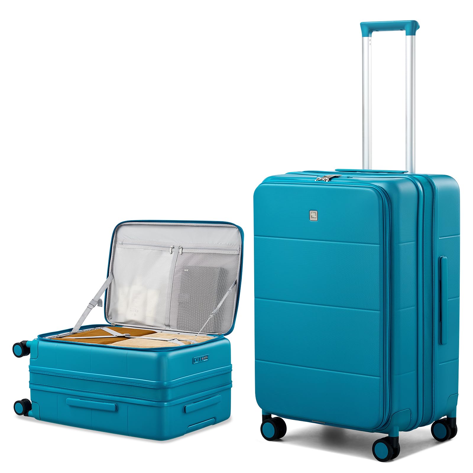 Hanke Expandable Medium Checked Luggage, 24 Inch Top Opening Suitcase
